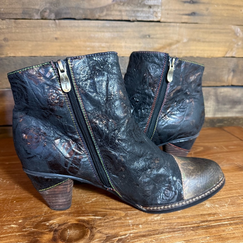 L’artiste By Spring Step Water Lily Women’s Leather Bootie Size 10.5 US/42 EU - Picture 5 of 10